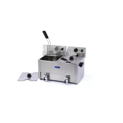 Φριτέζα 2 x 8L με βρύση αποστράγγισης - Διπλό καλάθι MAX-09300416