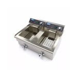 Φριτέζα ηλεκτρική επιτραπέσια 2 x 16L με βρύση αποστράγγισης - Διπλό καλάθι 68.6Χ53Χ38.5 MAX-09365011