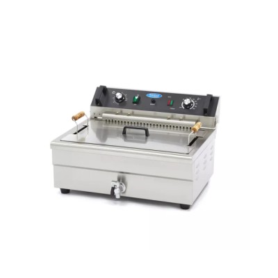 Φριτέζα ηλεκτρική επιτραπέζια 20L με βρύση αποστράγγισης 59χ52.5χ36.5 MAX-09365020