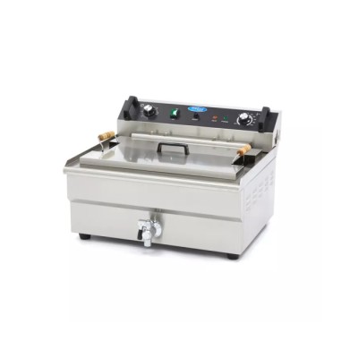 Φριτέζα ηλεκτρική επιτραπέζια 30L με βρύση αποστράγγισης 60.6χ57.5χ40.7 MAX-09365021