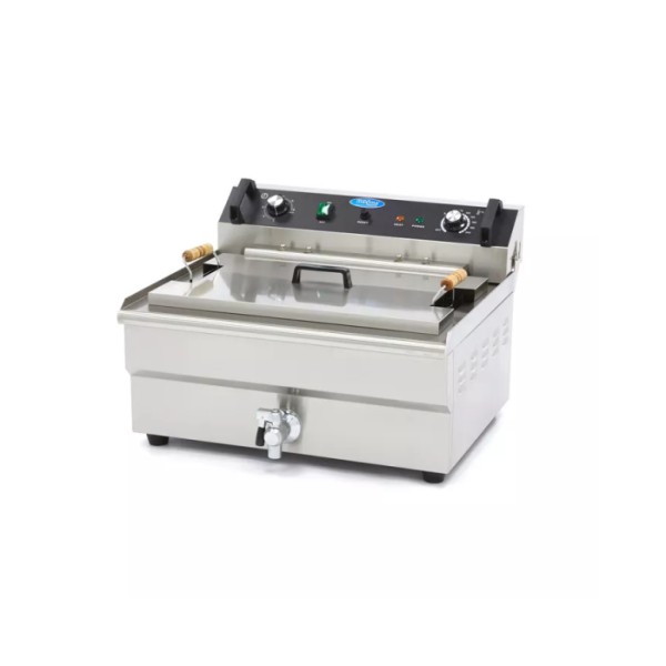 Φριτέζα ηλεκτρική επιτραπέζια 30L με βρύση αποστράγγισης 60.6χ57.5χ40.7 MAX-09365021