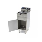 Φριτέζα ηλεκτρική επιδαπέδια 16L με βρύση αποστράγγισης και ντουλάπι 36X53X91 MAX-09365155