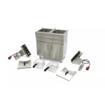 Φριτέζα ηλεκτρική επιδαπέδια 2 x 16L με βρύση αποστράγγισης και ντουλάπι - Διπλό καλάθι MAX-09365156