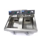 Φριτέζα ηλεκτρική επιτραπέσια 2 x 13L με βρύση αποστράγγισης - Διπλό καλάθι 63Χ49Χ36 MAX-09365231