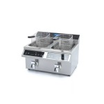 Φριτέζα ηλεκτρικη επιτραπεζια 2 x 8L με βρύση αποστράγγισης - Επαγωγή - Διπλό καλάθι 58χ50χ41 MAX-09371095