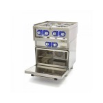 Ηλεκτρική επαγγελματική κουζίνα με 4 καυστήρες διπλής μονάδας 60cm βάθος και με φούρνο MAX-09391540