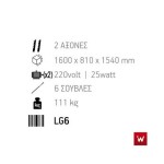 Επαγγελματική ανοξείδωτη επιδαπέδια ψησταριά κάρβουνου με σούβλες δύο ατέρμονες VKN-LG6 160χ81χ154 εκ