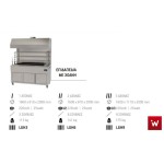 Επαγγελματική ανοξείδωτη επιδαπέδια ψησταριά κάρβουνου με σούβλες ένα ατέρμονα και χοάνη VKN-LGH3 160χ61χ200 εκ