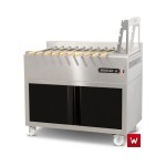 Επαγγελματική ψησταριά για 9 κοντοσούβλια επιδαπέδια κάρβουνου VKN-ROASTER K9SF 110X61X97/27 εκ