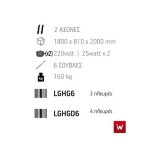 Επιδαπέδια ψησταριά κάρβουνου με σούβλες δύο ατέρμονες και χοάνη και τεσσερις πλευρές τζάμια VKN-LGHGD6 180χ81χ200 εκ