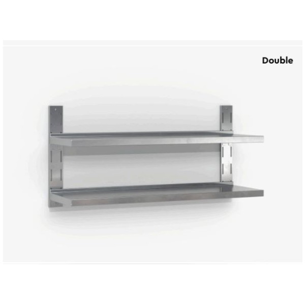 Επαγγελματική ανοξείδωτη ραφιέρα επιτοίχια με 2 ράφια 110X35X53 εκ ID-RAFI.D110
