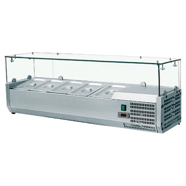 Βιτρίνα VRX Setup 120 cm για 5 λεκανάκια GN 1/4 VEN-401234