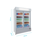 Ψυγείο αναψυκτικών με 2 συρόμενες πόρτες συντήρηση Λευκό 133x70x202,3 εκ CL1300 V2GC SL White