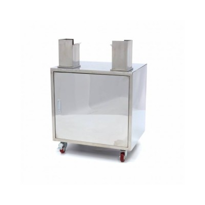 Καροτσάκι πορτοκαλί αποχυμωτή - με κάδο απορριμμάτων - Ανοξείδωτο ατσάλι MAX-09300037