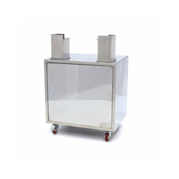 Καροτσάκι πορτοκαλί αποχυμωτή - με κάδο απορριμμάτων - Ανοξείδωτο ατσάλι MAX-09300037