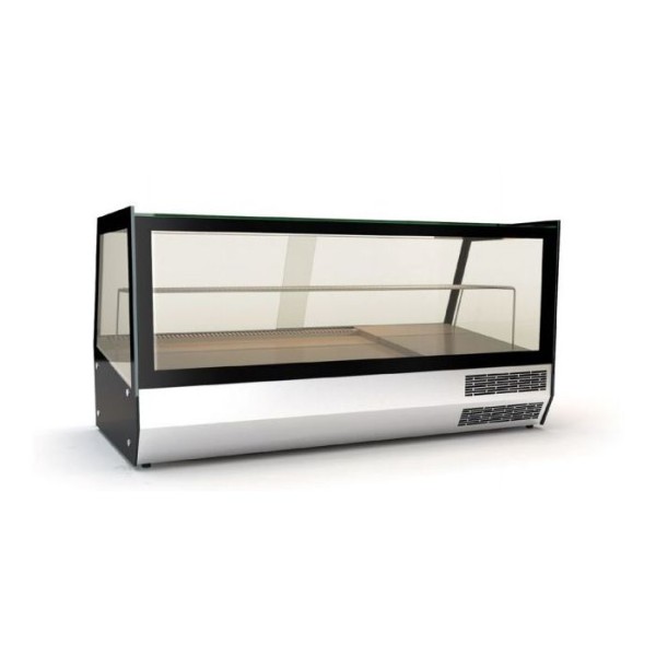 Επαγγελματικό ψυγείο επιτραπέζιο βιτρίνα ECO αεριζόμενο με διπλά κρύσταλλα ανοξείδωτο 77χ60χ66 εκ ID-ECO77DIS