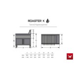 Επαγγελματική ψησταριά κάρβουνου επιδαπέδια για 6 κοντοσούβλια VKN-ROASTER K6SF 85X61X97/27 εκ