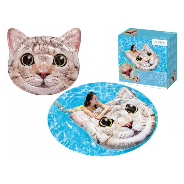 INTEX ΦΟΥΣΚΩΤΟ ΣΤΡΩΜΑ ΘΑΛΑΣΣΗΣ CAT FACE  145X130CM
