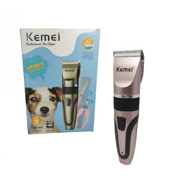 KEMEI KM-1056 ΚΟΥΡΕΥΤΙΚΗ ΜΗΧΑΝΗ ΣΚΥΛΩΝ ΕΠΑΝΑΦΟΡΤΙΖΟΜΕΝΗ ΜΕ ΣΕΤ ΠΕΡΙΠΟΙΗΣΗΣ 3W