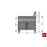 Επαγγελματική ψησταριά για 9 κοντοσούβλια επιδαπέδια κάρβουνου VKN-ROASTER K9SF 110X61X97/27 εκ