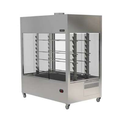 Επαγγελματική ψησταριά-σούβλα βαγονέτο με 4 σούβλες-1 ατέρμονα επιδαπέδια VKN-VAG14(aisi 430) 180χ70χ205 εκ