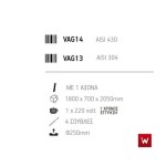 Επαγγελματική ψησταριά-σούβλα βαγονέτο με 4 σούβλες-1 ατέρμονα επιδαπέδια VKN-VAG14(aisi 430) 180χ70χ205 εκ