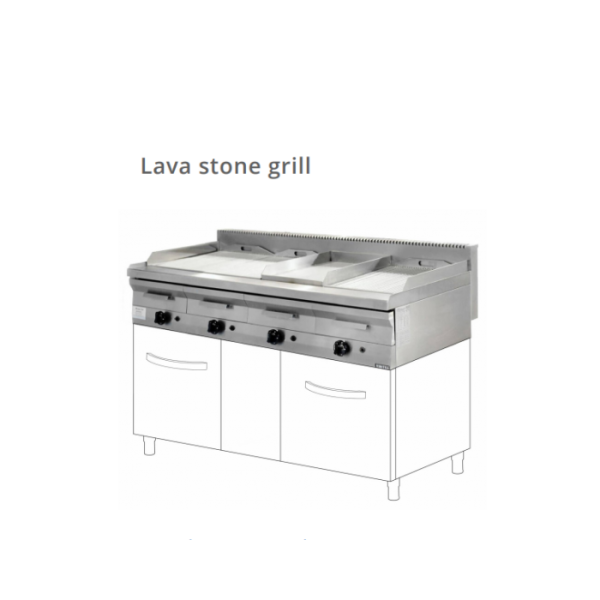 Επιδαπέδια Σχαριέρα αερίου νερού με πέτρα λάβας 160Χ70Χ30 εκ VMX-754V MD