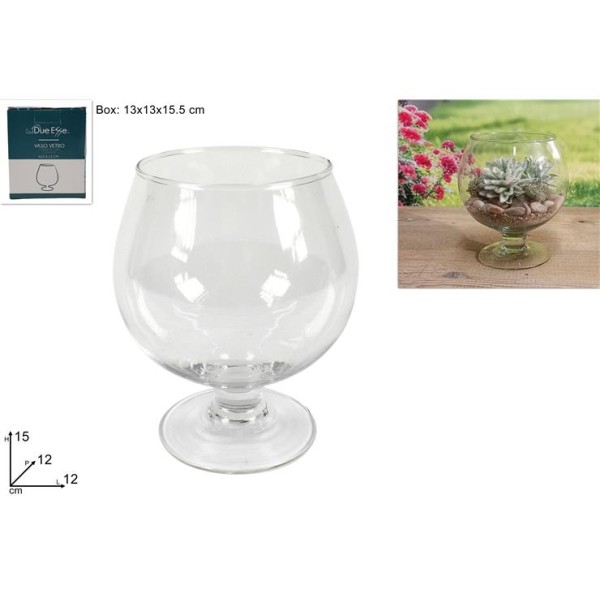 ΓΥΑΛΑ ΕΝΥΔΡΕΙΟ ΨΑΡΙΩΝ ΣΕ ΣΧΗΜΑ ΠΟΤΗΡΙ 15X12X12CM