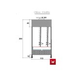 Επαγγελματική ψησταριά-σούβλα βαγονέτο με 8 σούβλες-2 ατέρμονες επιδαπέδια VKN-VAG23(aisi 304) 180χ110χ205 εκ