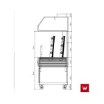 Επαγγελματική ανοξείδωτη επιδαπέδια ψησταριά κάρβουνου με σούβλες δύο ατέρμονες και χοάνη VKN-LGH6 160χ81χ200 εκ