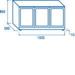 BACK BAR BBC 386S με τρείς συρόμενες πόρτες (ύψος 860mm)