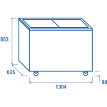 Οριζόντιος καταψύκτης CFG 408 με συρόμενα γυάλινα καπάκια 400lt ENERGY CLASS D
