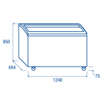 Οριζόντιος καταψύκτης CG 409A με συρόμενα γυάλινα καπάκια 400l ENERGY Dt 
