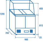 Ψυχόμενες Σαλατιέρες CRQ 90A - GN1/1 (ΑΝΟΙΧΤΗ ΕΠΙΦΑΝΕΙΑ ΕΡΓΑΣΙΑΣ)