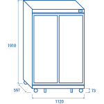 Βιτρίνα συντήρησης DC 1050 με πλήρη γυάλινη μπροστινή όψη 1050lt