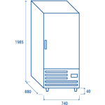 Οριζόντιος Θάλαμος Κατάψυξης GET 688S - GN2/1 740X880X2025 ENERGY CLASS D