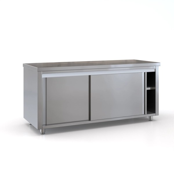 Επαγγελματικό ερμάριο ανοξείδωτο με 2 συρόμενες πόρτες και ράφι 190X70X87 εκ ID-ER19070