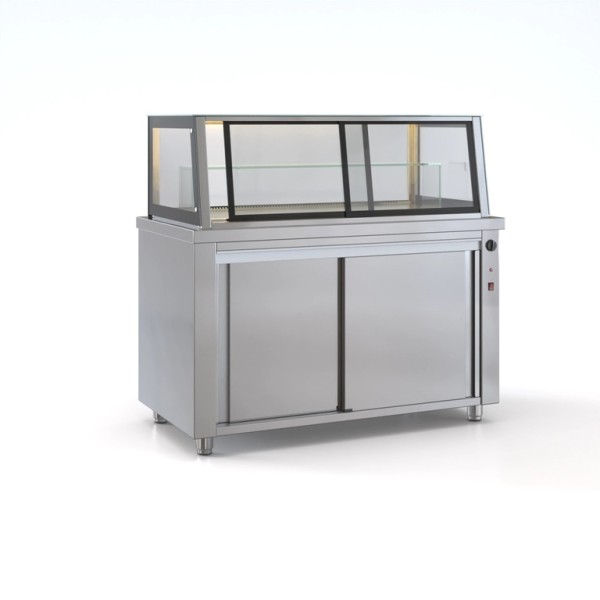 Επαγγελματική ανοξείδωτη βιτρίνα θερμαινόμενη με κυκλοφορία αέρα ID-PSH14070DIS 140x70x130 εκ ID-PSH14070DIS
