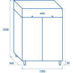 Θάλαμος συντήρησης MR 14 - GN2/1 1380X840X2090  ENERGY CLASS C