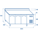Πάγκος συντήρησης PA 3200 - EURONORM για λαμαρίνες 600 χ 400mm