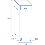 Ψυχόμενος θάλαμος συντήρησης PA 800TN - EURONORM  740X990X2100 ENERGY CLASS D  