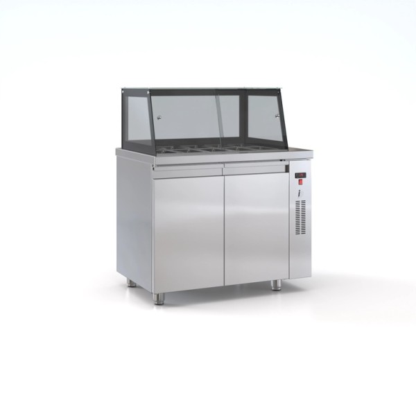 Ψυγείο σαλατών συντήρηση με 2 πόρτες χωρίς μηχανή 105x70x126 εκ ID-PS10570SALAD