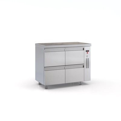 Επαγγελματικό ψυγείο πάγκος Συντήρηση ανοξείδωτο με 4 Συρτάρια 105χ60χ87 εκ Χωρίς Μηχανή ID-PSM10560/4SIR
