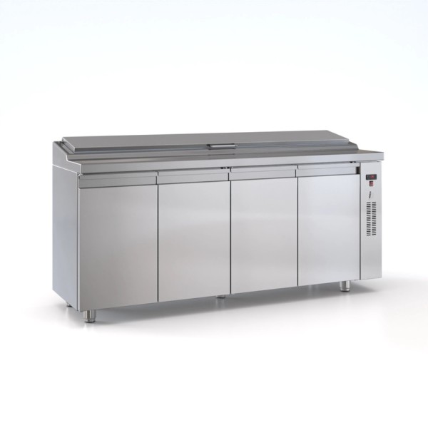 Ψυγείο saladette 4 πόρτες με καπάκι χωρίς μηχανή για 10 GN 1/4 195χ70χ126 εκ ID-PSM19570BAR.C