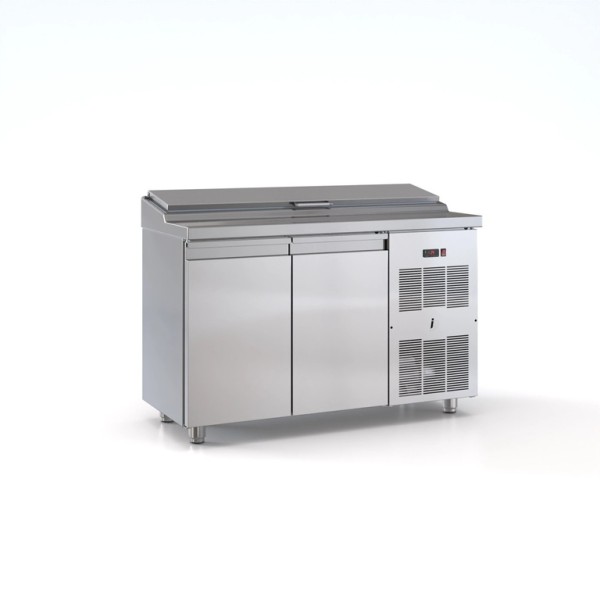 Ψυγείο saladette με 2 πόρτες μηχανή δεξιά για 8 GN 1/4 130χ70χ126 εκ και καπάκι ID-PSM13070BAR.C