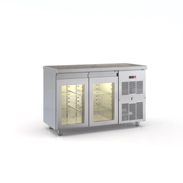 Ψυγείο πάγκος συντήρηση με 2 Πόρτες Κρυστάλλινες  130X60X87. εκ ID-PSM13060GL