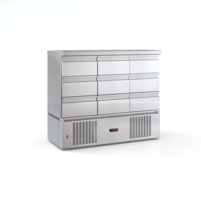 Αποθήκη ψαριών με 9 συρτάρια συντήρηση φυσικής ψύξης & μοτέρ κάτω 135χ70χ110 εκ ID-PSM.13570.9SIR.PSAR