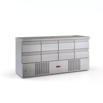 Ψυγείο πάγκος συντήρηση με 8 Συρτάρια μοτέρ κάτω 180X60X87.εκ ID-PSM 18060DM/8SIR