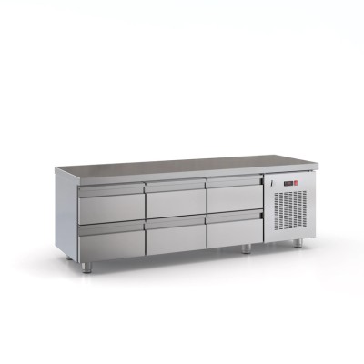 Ψυγείο πάγκος συντήρηση με 6 Συρτάρια 175X70X63. εκ ID-PSM17570SN/6SIR (ΧΑΜΗΛΟ)