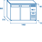 BACK BAR QB 200 με δύο ανοιγόμενες τυφλές πόρτες